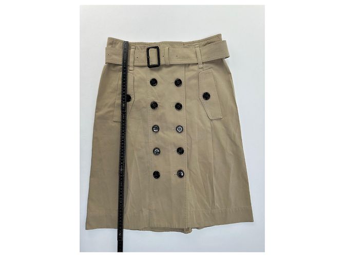 Gonna a trapezio vintage Burberry foderata Nova Check c. 2000s Beige S - vista 12