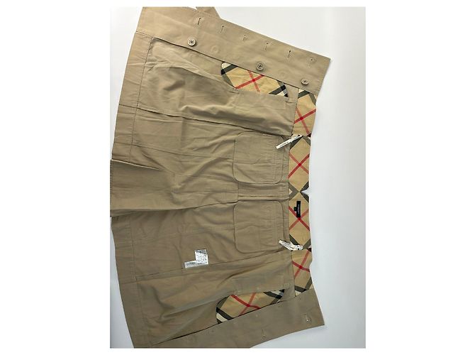 Gonna a trapezio vintage Burberry foderata Nova Check c. 2000s Beige S - vista 15