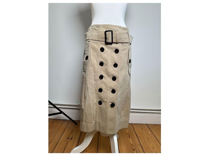 Gonna a trapezio vintage Burberry foderata Nova Check c. 2000s Beige S - vista 17