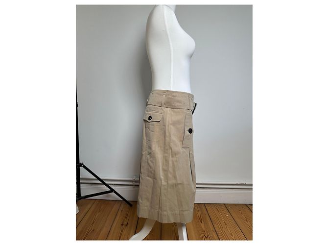 Gonna a trapezio vintage Burberry foderata Nova Check c. 2000s Beige S - vista 2