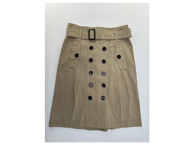 Gonna a trapezio vintage Burberry foderata Nova Check c. 2000s Beige S - vista 4