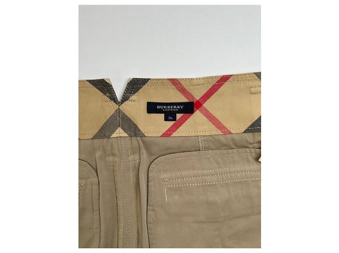 Gonna a trapezio vintage Burberry foderata Nova Check c. 2000s Beige S - vista 5