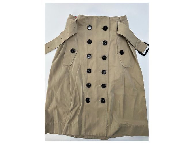 Gonna a trapezio vintage Burberry foderata Nova Check c. 2000s Beige S - vista 8