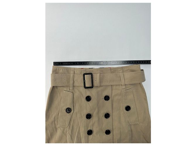 Gonna a trapezio vintage Burberry foderata Nova Check c. 2000s Beige S - vista 9