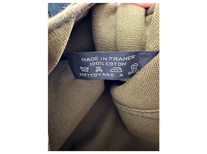 Borsa Tote Vintage Hermès Troca Canvas Fine anni 1990 Olive Black - vista 8