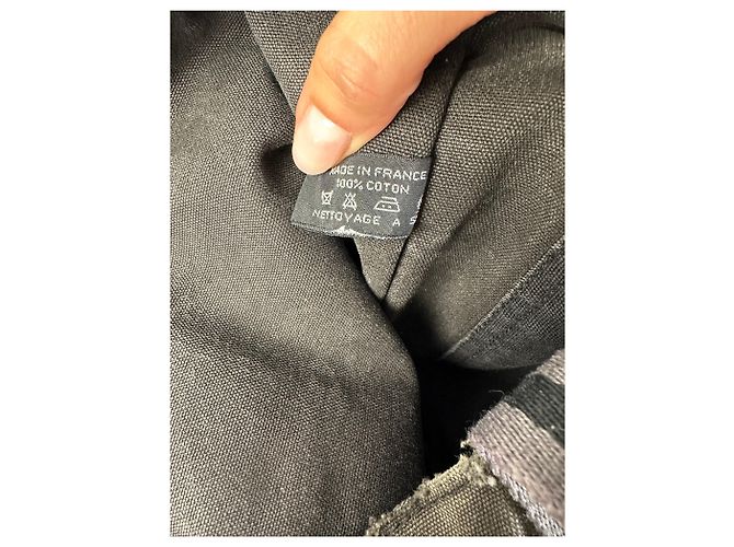 Tote vintage Hermès Canvas Nero Grigio Argento - vista 7