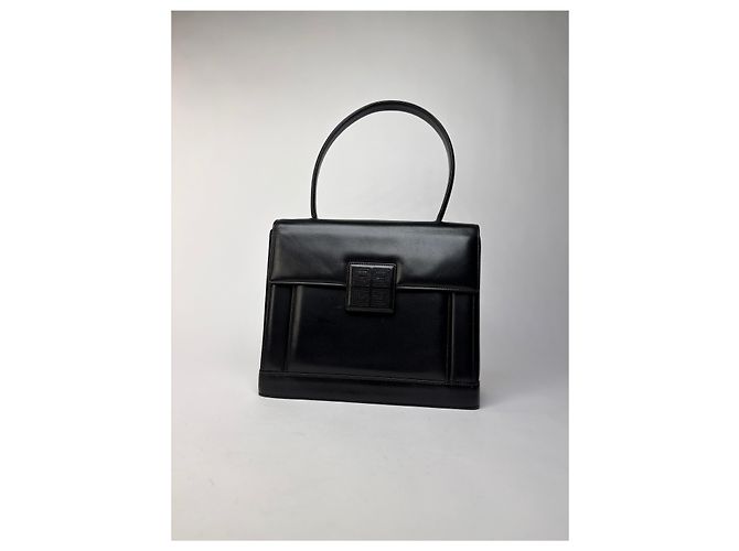 Borsa strutturata Vintage Givenchy 4G con manico, fine anni '70, Black - vista 10