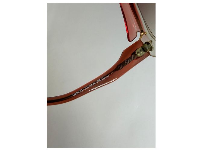 Occhiali da sole Vintage Givenchy Logo 4G Fine anni '70 Rosso Beige - vista 5
