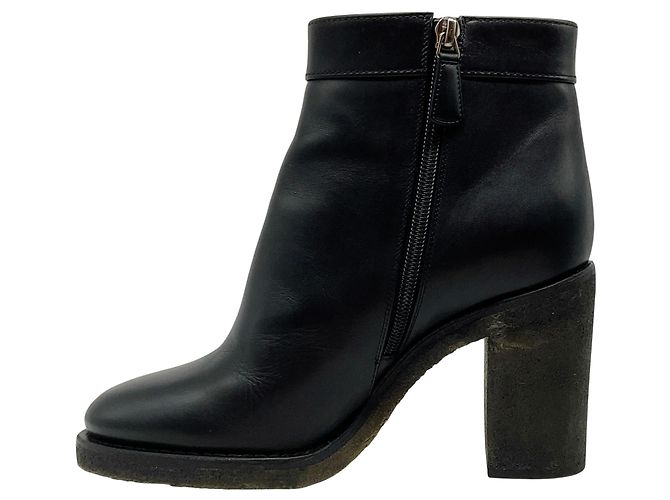 Botines Chanel de piel negra con cierre CC - vista 3
