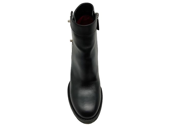 Botines Chanel de piel negra con cierre CC - vista 4