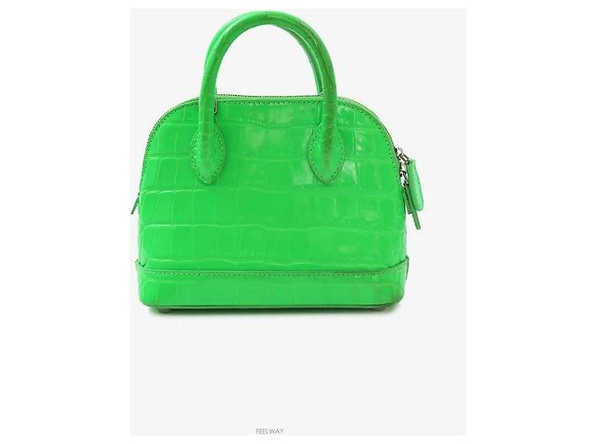 Balenciaga Mini Tote Bag a Tracolla Verde - vista 3