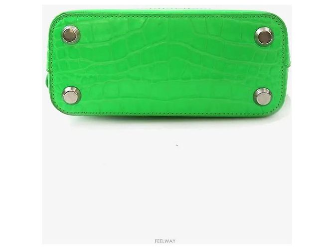 Balenciaga Mini Tote Bag a Tracolla Verde - vista 4