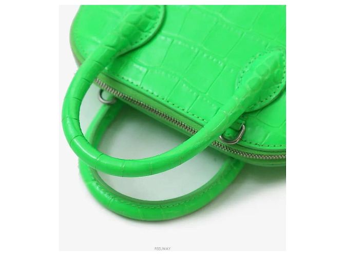 Balenciaga Mini Tote Bag a Tracolla Verde - vista 5