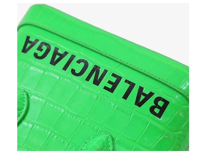 Balenciaga Mini Tote Bag a Tracolla Verde - vista 6