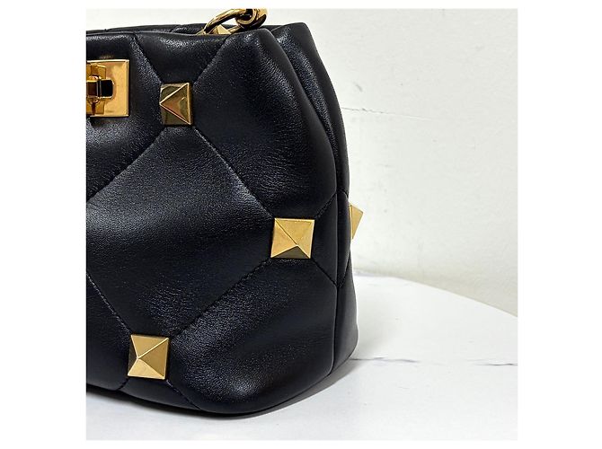 Valentino Borsa Tote e borsa a tracolla Roman Stud Nera - vista 10