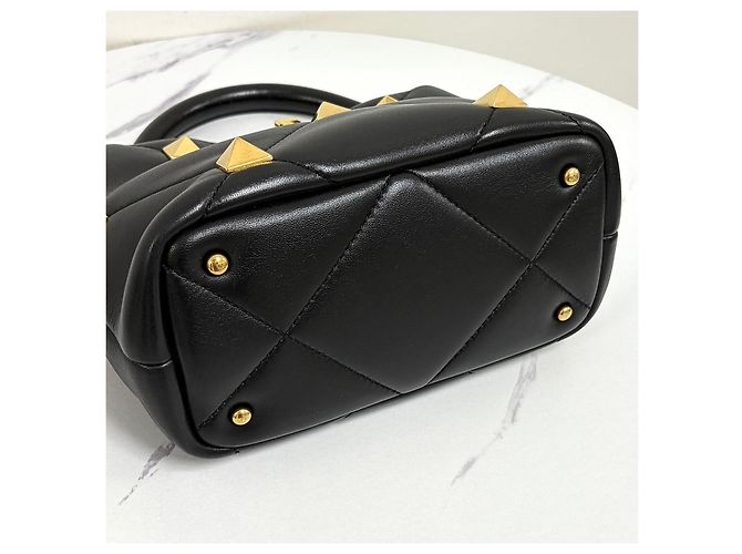 Valentino Borsa Tote e borsa a tracolla Roman Stud Nera - vista 12