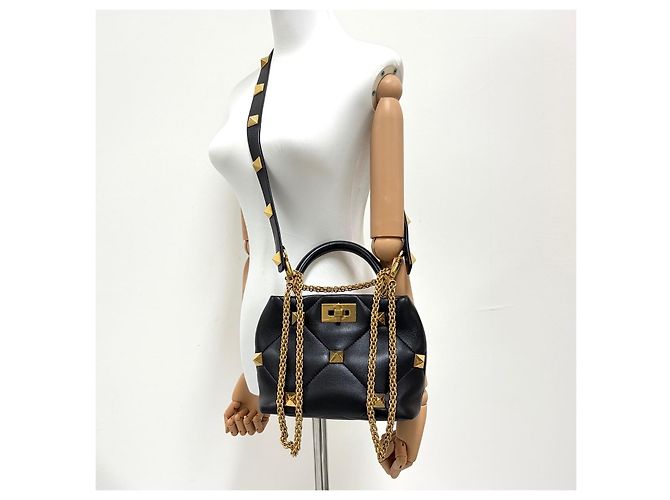 Valentino Borsa Tote e borsa a tracolla Roman Stud Nera - vista 3