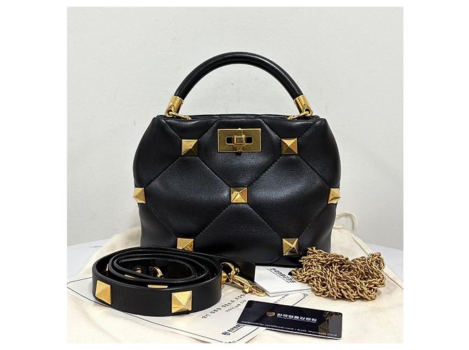 Valentino Borsa Tote e borsa a tracolla Roman Stud Nera - vista 4