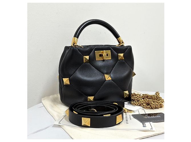 Valentino Borsa Tote e borsa a tracolla Roman Stud Nera - vista 5