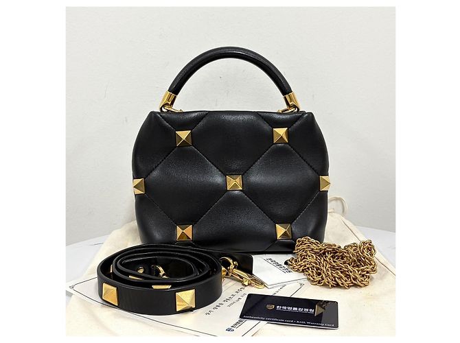 Valentino Borsa Tote e borsa a tracolla Roman Stud Nera - vista 6