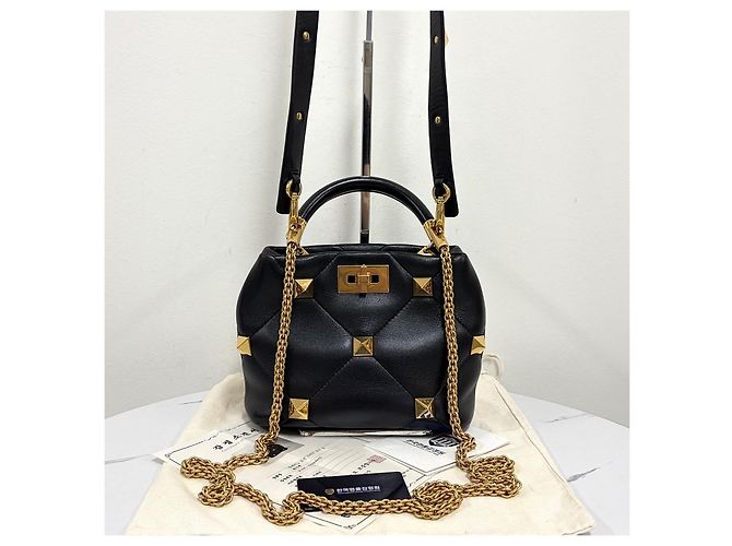 Valentino Borsa Tote e borsa a tracolla Roman Stud Nera - vista 8