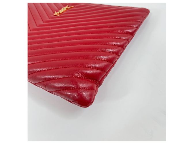 Autre Marque Clutch Monogram Matelassé Large Rossa - vista 9