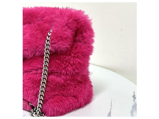 Autre Marque Borsa a tracolla Loulou Puffer Chain Small in shearling - vista 11