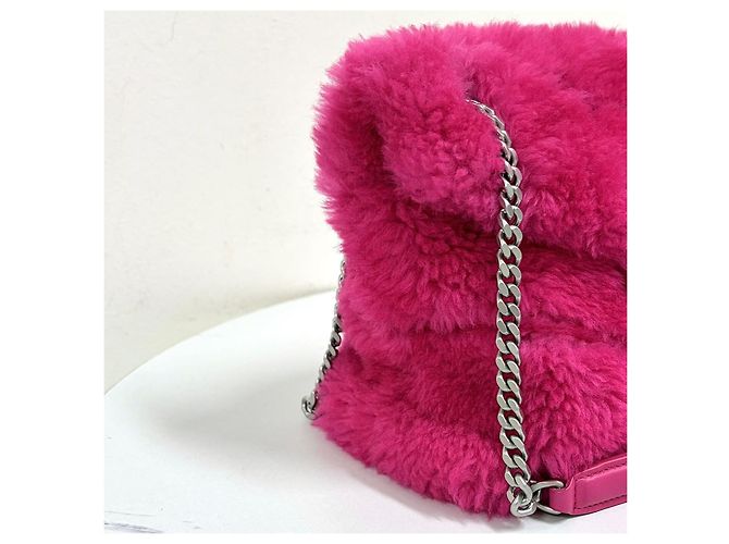 Autre Marque Borsa a tracolla Loulou Puffer Chain Small in shearling - vista 12