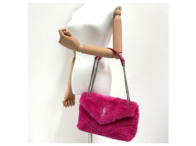 Autre Marque Borsa a tracolla Loulou Puffer Chain Small in shearling - vista 3