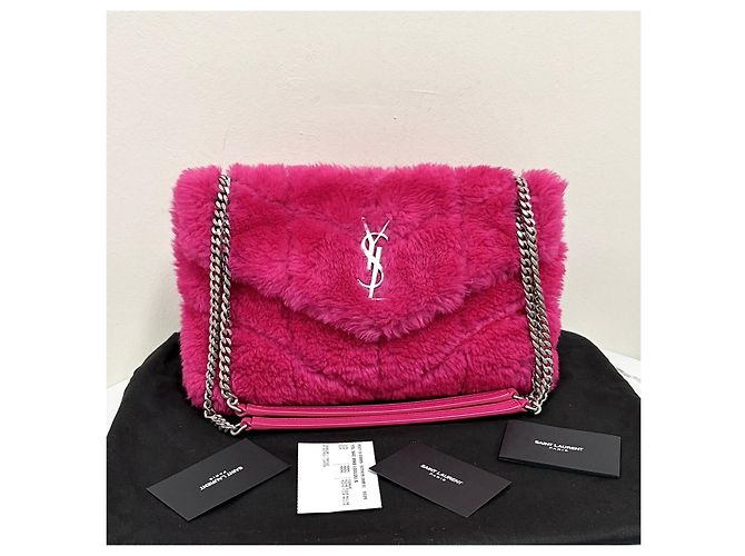Autre Marque Borsa a tracolla Loulou Puffer Chain Small in shearling - vista 4