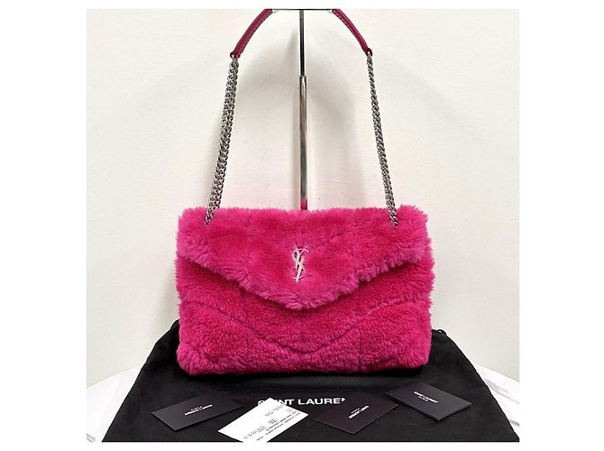 Autre Marque Borsa a tracolla Loulou Puffer Chain Small in shearling - vista 7
