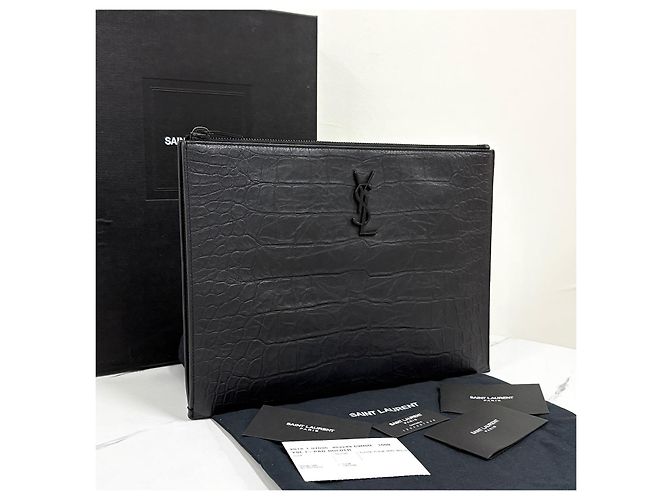 Autre Marque Clutch in pelle Monogram Nero - vista 2