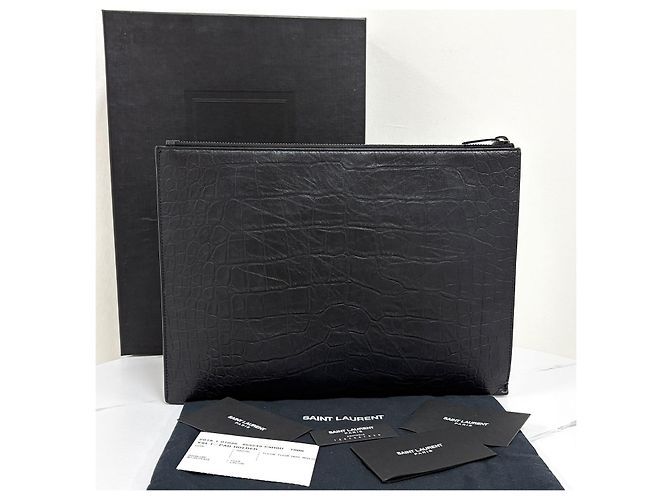 Autre Marque Clutch in pelle Monogram Nero - vista 3