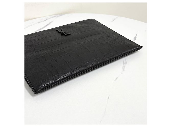 Autre Marque Clutch in pelle Monogram Nero - vista 8