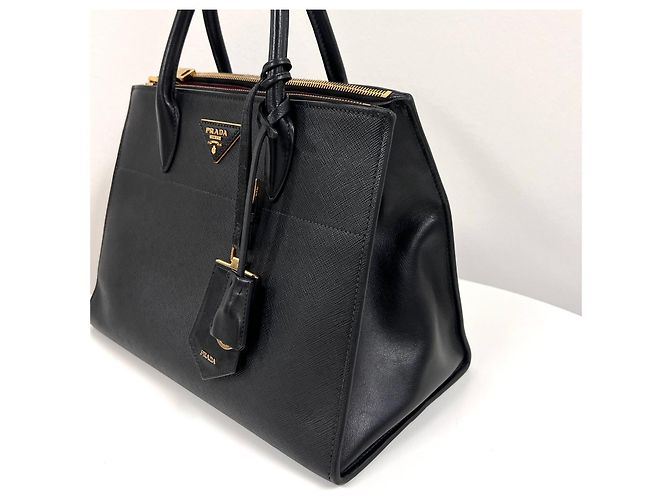 Prada Borsa Tote Saffiano Paradigm Borsa a Tracolla Nera - vista 10