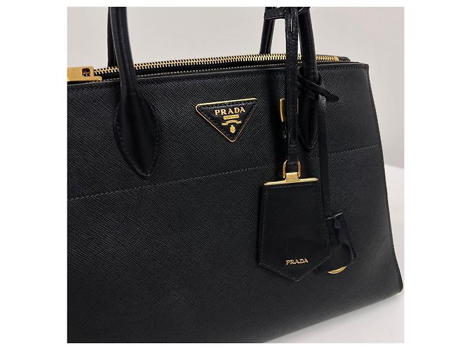 Prada Borsa Tote Saffiano Paradigm Borsa a Tracolla Nera - vista 11
