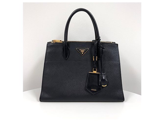 Prada Borsa Tote Saffiano Paradigm Borsa a Tracolla Nera - vista 5