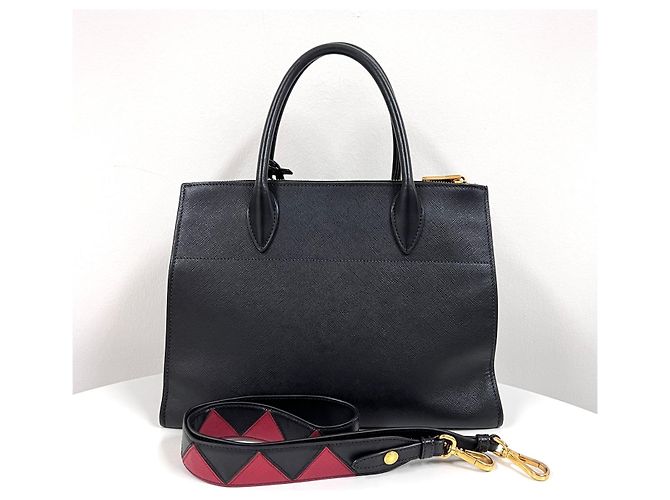 Prada Borsa Tote Saffiano Paradigm Borsa a Tracolla Nera - vista 6