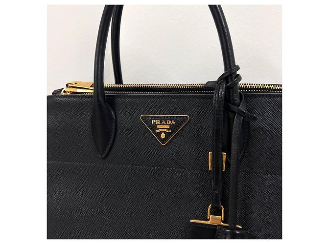 Prada Borsa Tote Saffiano Paradigm Borsa a Tracolla Nera - vista 7
