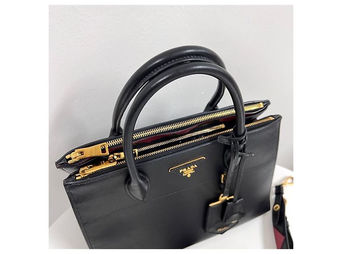 Prada Borsa Tote Saffiano Paradigm Borsa a Tracolla Nera - vista 8