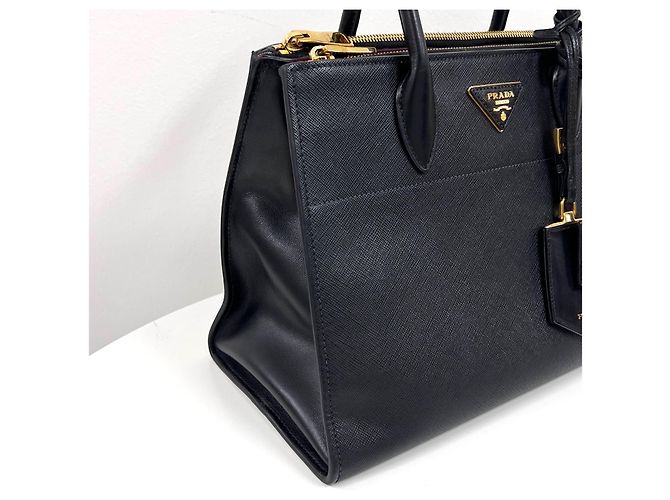 Prada Borsa Tote Saffiano Paradigm Borsa a Tracolla Nera - vista 9