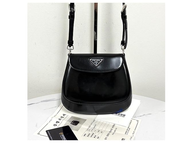 Prada Borsa a tracolla mini Cleo Brushed Borsa crossbody Nera - vista 6