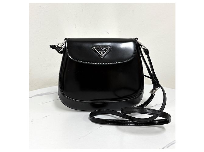 Prada Borsa a tracolla mini Cleo Brushed Borsa crossbody Nera - vista 7