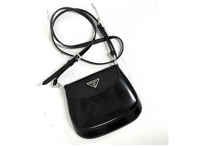 Prada Borsa a tracolla mini Cleo Brushed Borsa crossbody Nera - vista 8