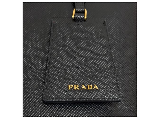 Prada Borsa Tote Pannier in Saffiano Borsa a Tracolla Nero - vista 12