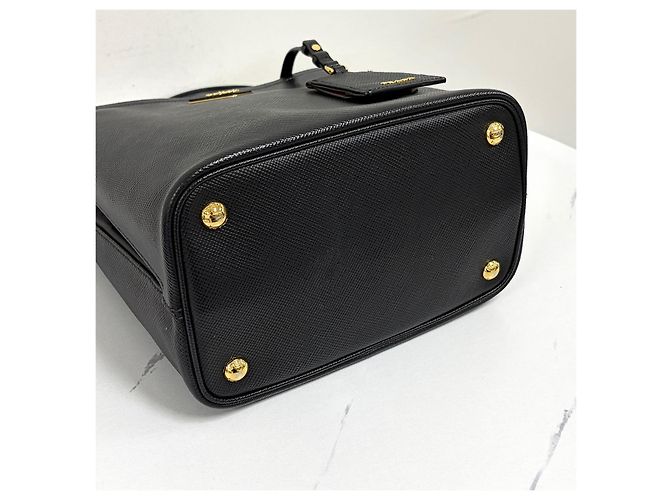 Prada Borsa Tote Pannier in Saffiano Borsa a Tracolla Nero - vista 13