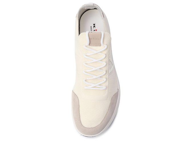 Kiton Sneakers in cotone tecnico Cream White - vista 5