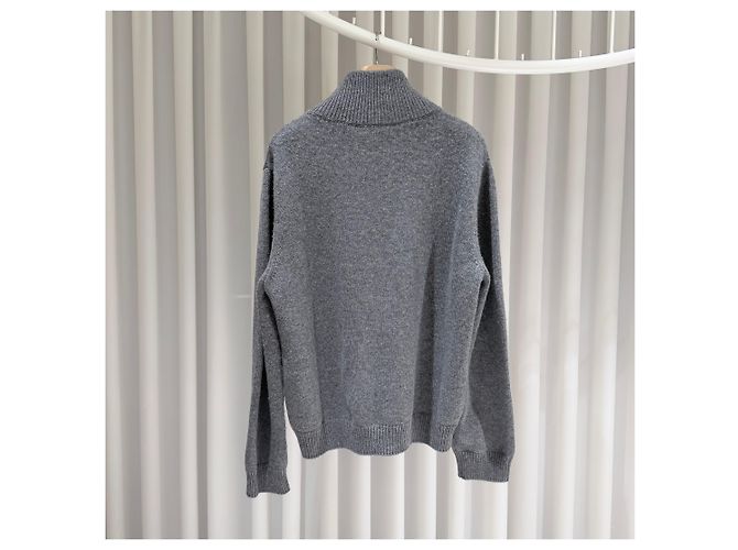 Céline Triomphe Strickpullover aus Wolle und Kaschmir mit halbem Reißverschluss grau (S-grade/XL) - Ansicht 5