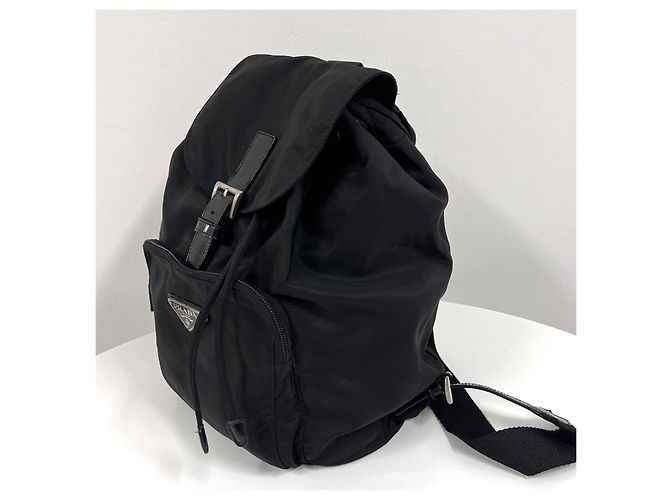 Prada Zaino in nylon con logo triangolare Nero - vista 8
