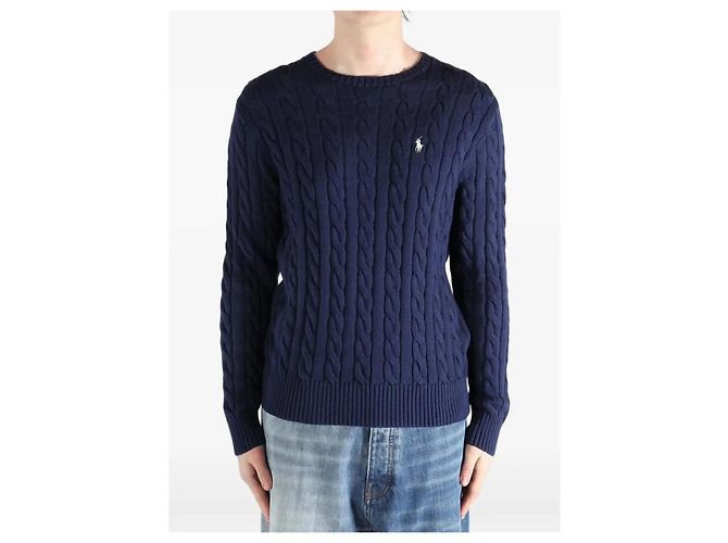 Ralph Lauren Baumwollpullover mit Zopfmuster Blau - Ansicht 10